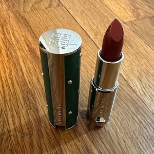 Givenchy Deep Red Lipstick with Silver and Green Accents
